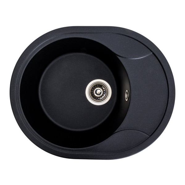 Гранітна мийка для кухні VALESO ONYX 5847 матова Чорний металік