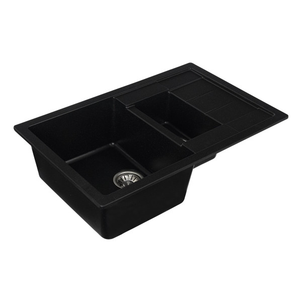 Гранітна мийка для кухні VALESO TOSKANA 7850W матова Чорний металік