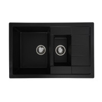 Гранітна мийка для кухні VALESO TOSKANA 7850W матова Чорний металік