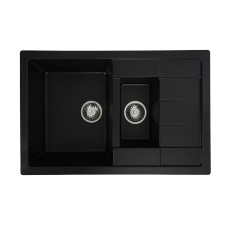 Гранитная мойка для кухни VALESO TOSKANA 7850W матовая Черный металлик