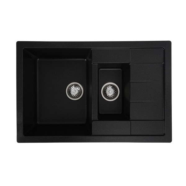 Гранітна мийка для кухні VALESO TOSKANA 7850W матова Чорний металік