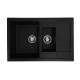Гранітна мийка для кухні VALESO TOSKANA 7850W матова Чорний металік