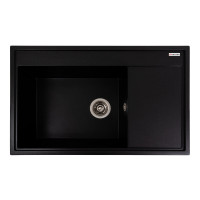 Гранітна мийка для кухні VALESO AZURIT 7950 матова Чорний металік