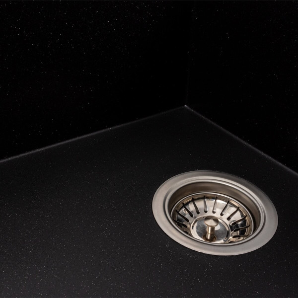 Гранітна мийка для кухні VALESO AZURIT 7950 матова Чорний металік