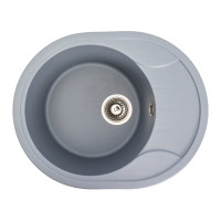 Гранитная мойка для кухни VALESO ONYX 5847 матовая Серый металлик