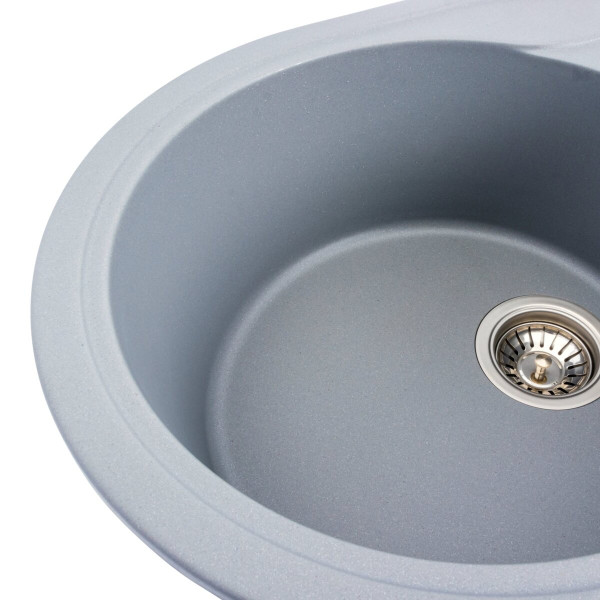 Гранітна мийка для кухні VALESO ONYX 5847 матова Сірий металік