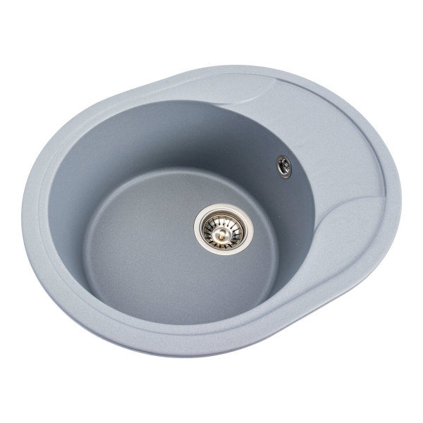 Гранітна мийка для кухні VALESO ONYX 5847 матова Сірий металік