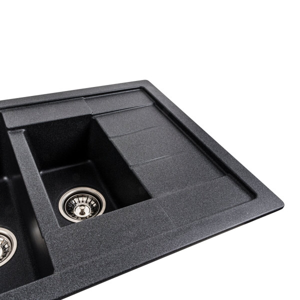 Гранітна мийка для кухні VALESO TOSKANA 7850W матова Карбон