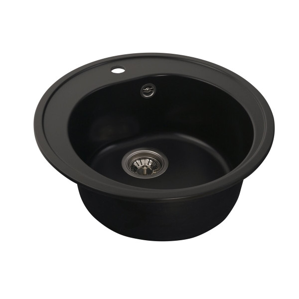 Гранітна мийка для кухні VALESO LUNA 510 матова Чорна