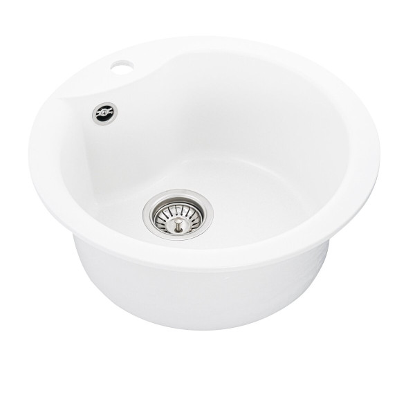 Гранітна мийка для кухні VALESO TURAS 480 матова Білосніжна