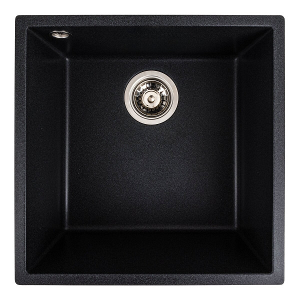 Гранітна мийка для кухні VALESO 4040 RUBA матовий карбон