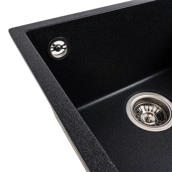 Гранітна мийка для кухні VALESO 4040 RUBA матовий карбон
