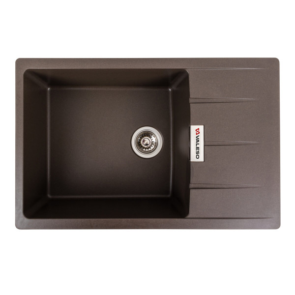 Гранітна мийка для кухні VALESO 7850 ROMA матова Темна скеля