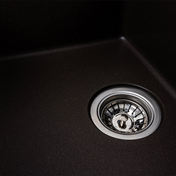 Гранітна мийка для кухні VALESO 6250 ZIRKONE матова Темна скеля