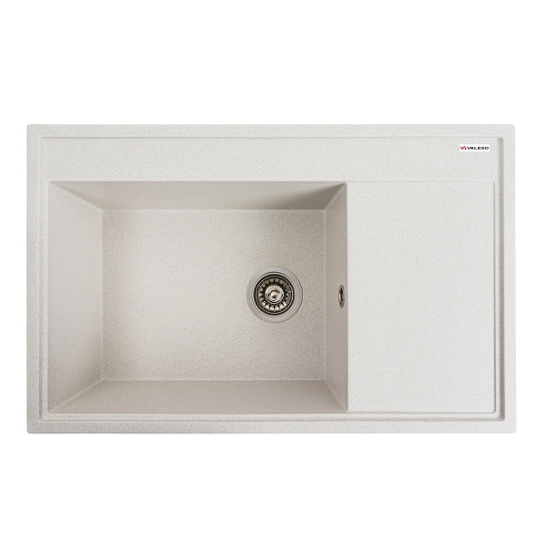 Гранітна мийка для кухні VALESO AZURIT 7950 матова Біла в крапку