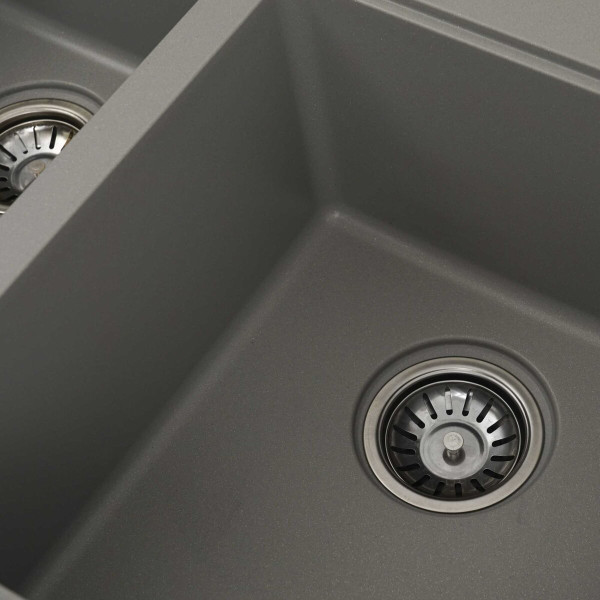 Гранитная мойка для кухни VALESO HARMONY 7850 матовая Серый металлик