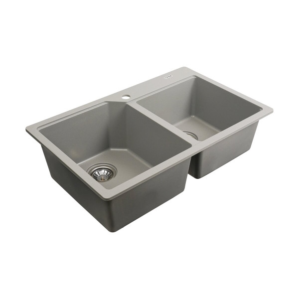 Гранитная мойка для кухни VALESO HARMONY 7850 матовая Серый металлик