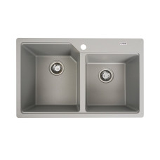 Гранитная мойка для кухни VALESO HARMONY 7850 матовая Серый металлик