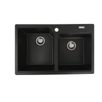 Гранітна мийка для кухні VALESO HARMONY 7850 матова Чорний металік