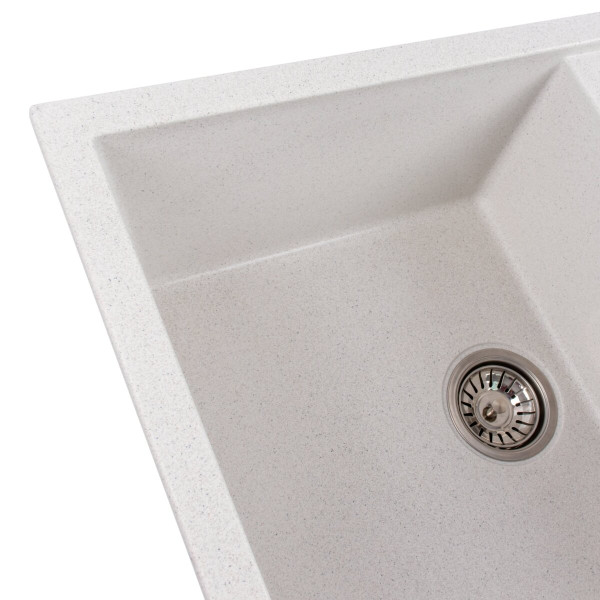 Гранітна мийка для кухні VALESO SELENA 7950 матова Біла в крапку