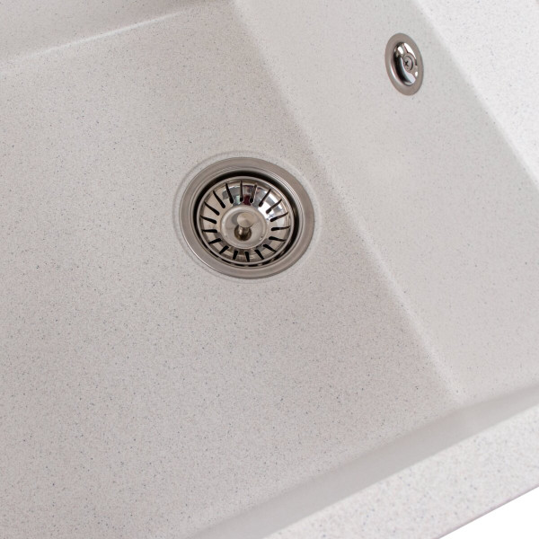 Гранітна мийка для кухні VALESO SELENA 7950 матова Біла в крапку