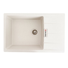 Гранитная мойка для кухни VALESO 7850 ROMA матовая (белый в точку)