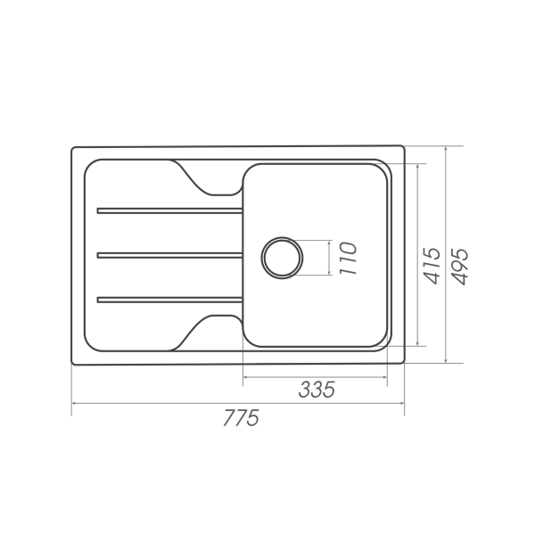 Гранитная мойка для кухни VALESO VERONA 7850 матовая Топаз
