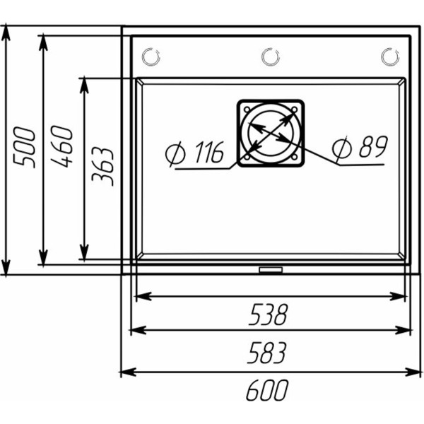 Кухонна мийка гранітна VALESO 6050 SHERLIT (мікс)