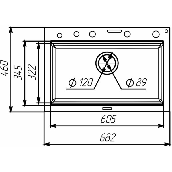 Гранітна мийка VALESO IRENA 6846 матова Сірий мусон