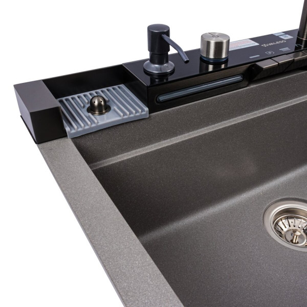 Гранітна мийка VALESO IRENA 6846 матова Сірий мусон