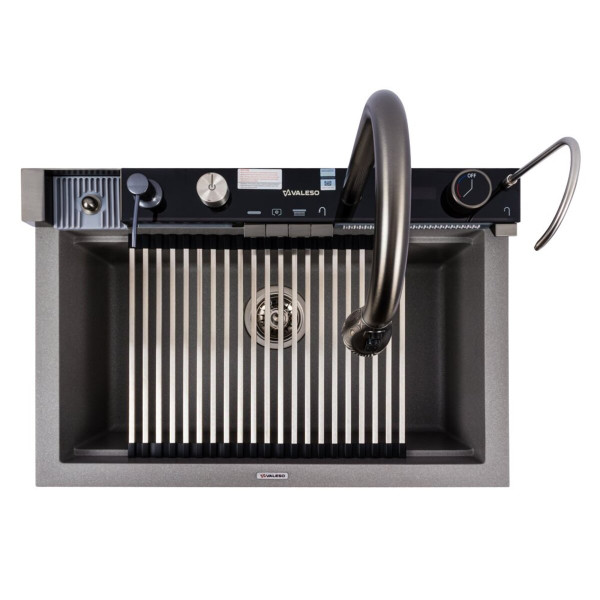 Гранітна мийка VALESO IRENA 6846 матова Сірий мусон