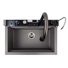 Гранитная мойка для кухни VALESO IRENA 6846 матовая Серый Мусон