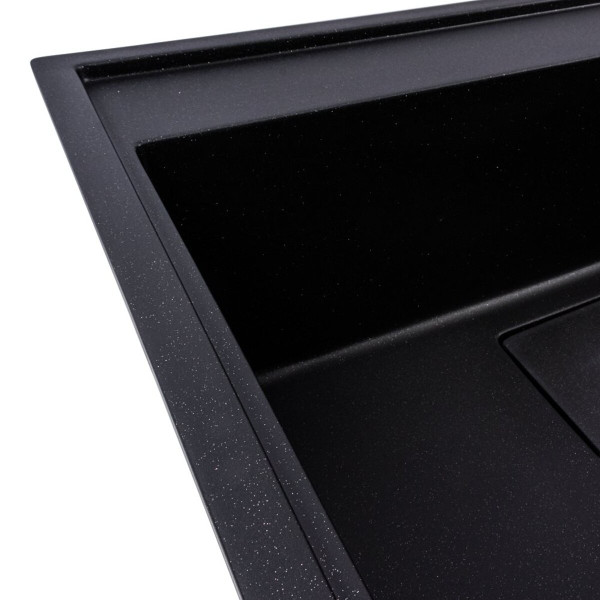 Гранітна мийка VALESO SHERLIT 6050 матова Чорний металік