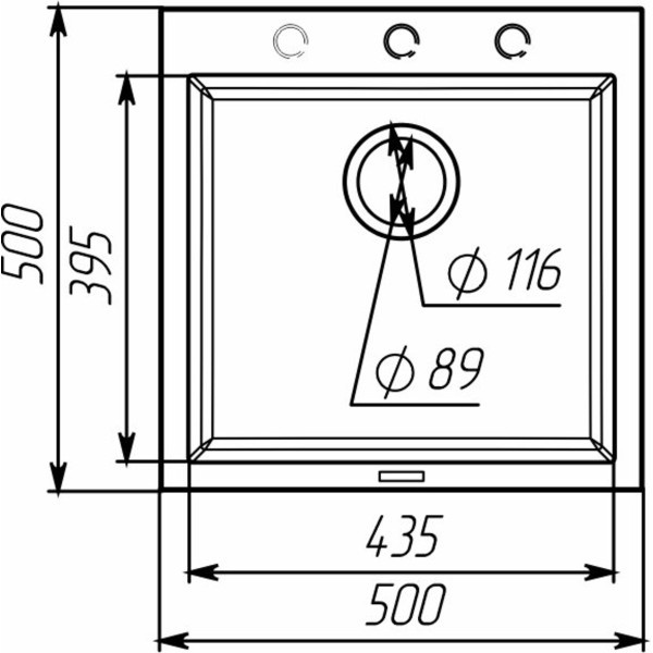 Гранітна мийка VALESO GALAX 5050 матова Антрацит