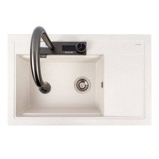 Гранитная мойка для кухни VALESO ATRUM 7950 матовая Белая в точку