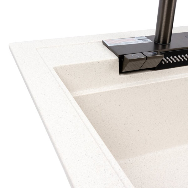 Гранітна мийка VALESO ATRUM 7950 матова Біла в крапку