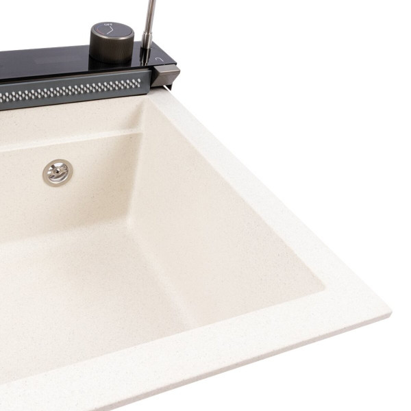 Гранітна мийка VALESO IRENA 6846 матова Біла в крапку