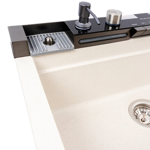 Гранітна мийка VALESO IRENA 6846 матова Біла в крапку