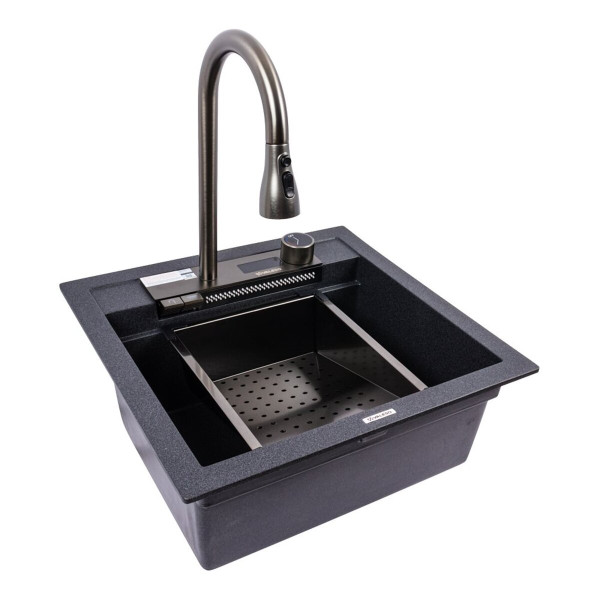 Гранітна мийка VALESO VIVA 5149 матова Карбон