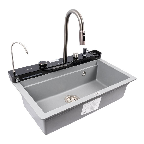 7546 EVANORA матова Мийка гранітна VALESO (сірий металік)