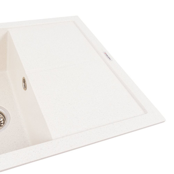 Гранітна мийка VALESO CRIPTA 6550 матова Біла в крапку