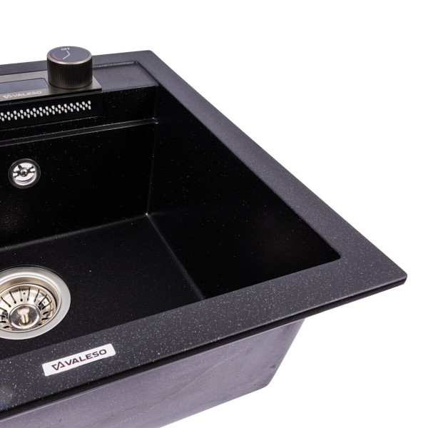 Гранітна мийка VALESO VIVA 5149 матова Чорний металік