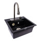 Гранітна мийка VALESO VIVA 5149 матова Чорний металік