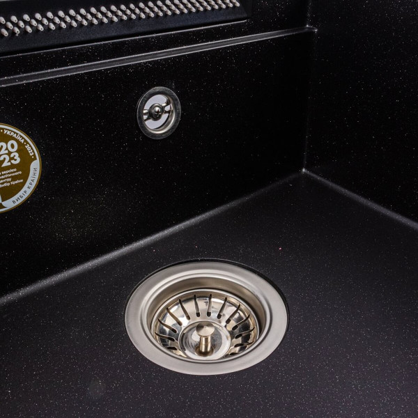 Гранітна мийка VALESO VIVA 5149 матова Чорний металік