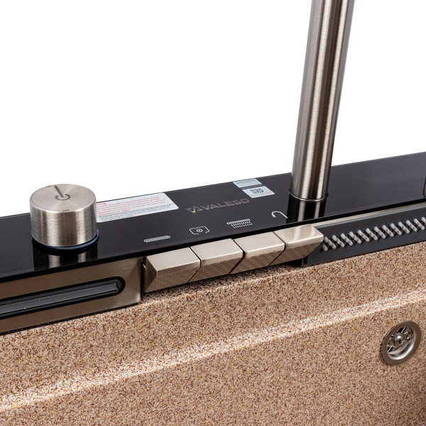 Мийка гранітна VALESO 6846 IRENA (карамель) матова, повна комплектація (Водоспад)