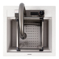 Українська: Кухонна гранітна мийка VALESO 5149 VIVA топаз