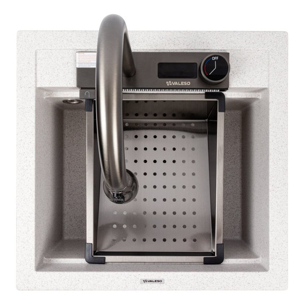 Українська: Кухонна гранітна мийка VALESO 5149 VIVA топаз