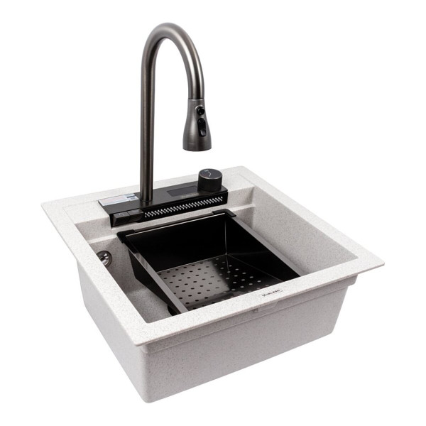 Українська: Кухонна гранітна мийка VALESO 5149 VIVA топаз