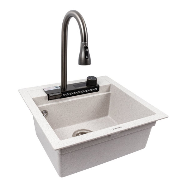 Українська: Кухонна гранітна мийка VALESO 5149 VIVA топаз