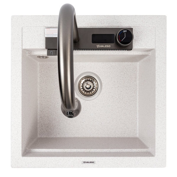 Українська: Кухонна гранітна мийка VALESO 5149 VIVA топаз